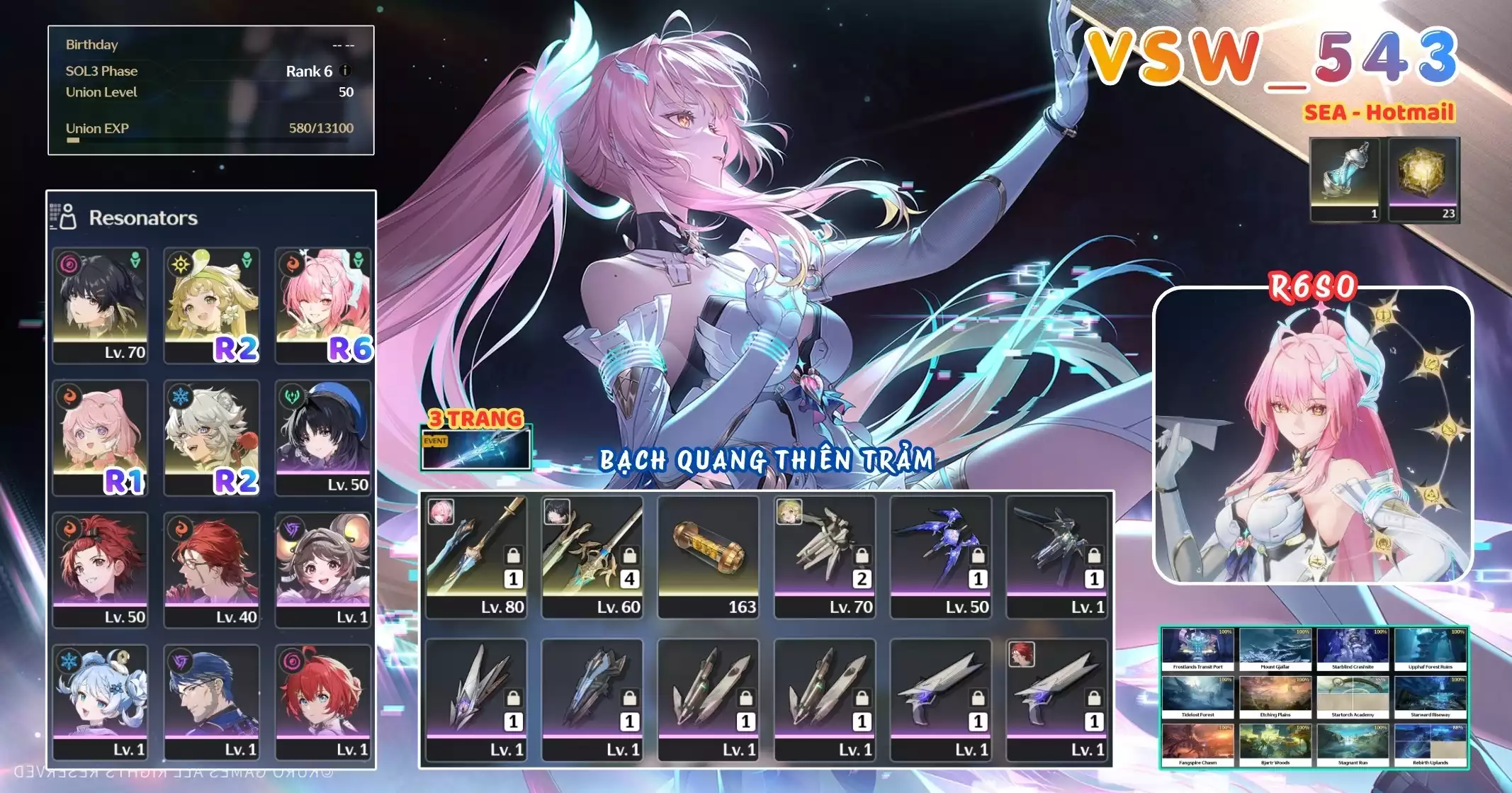 [ VSW_543 SIÊU PHẨM BẠCH QUANG THIÊN TRẢM / CHƯA SN! ] AEMEATH R6 + VERINA R2 + ENCORE R1 + LINGYANG R2 + MAIN TRẤN. 3 TRANG BANNER TRẤN. 23 NHỰA. CÒN NHIỀU QUEST / EVENT!