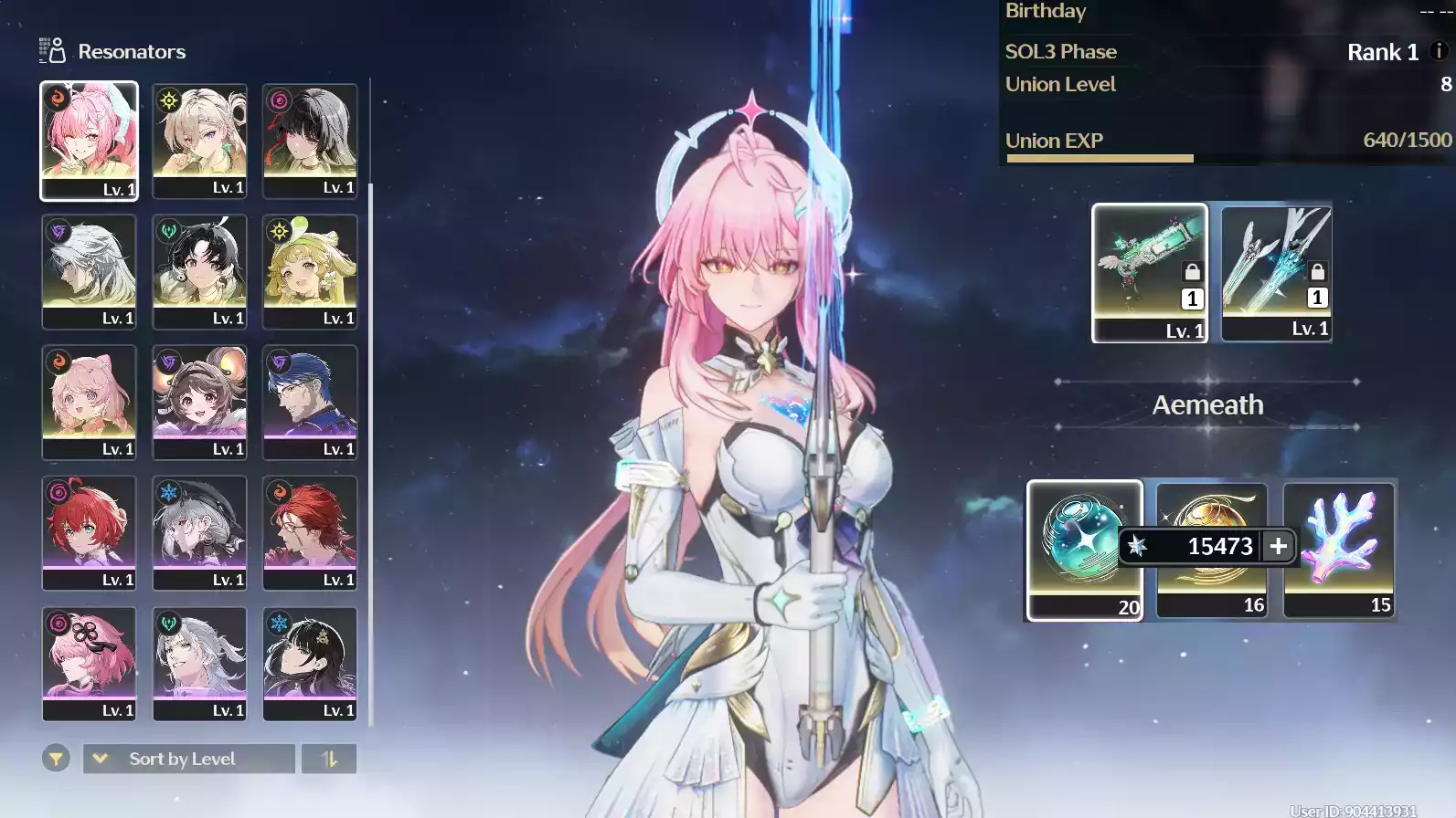 (SEA) UL8 Aemeath Trấn + Lynae Trấn + Chisa + 110 vé limit + Verina + Encore