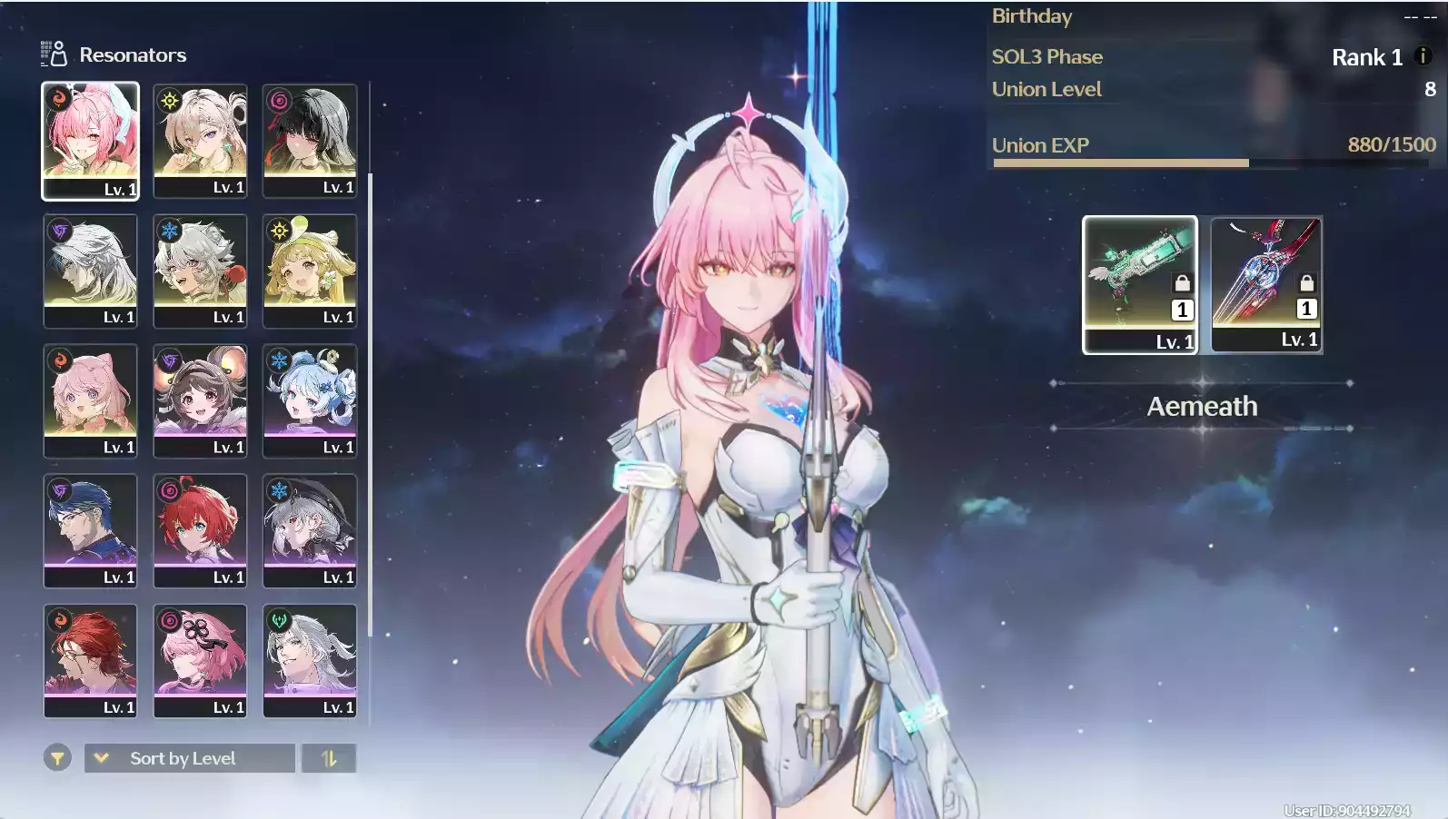 (SEA) UL8 Aemeath Trấn + Lynae Trấn + Chisa + 110 vé limit + Verina + Encore