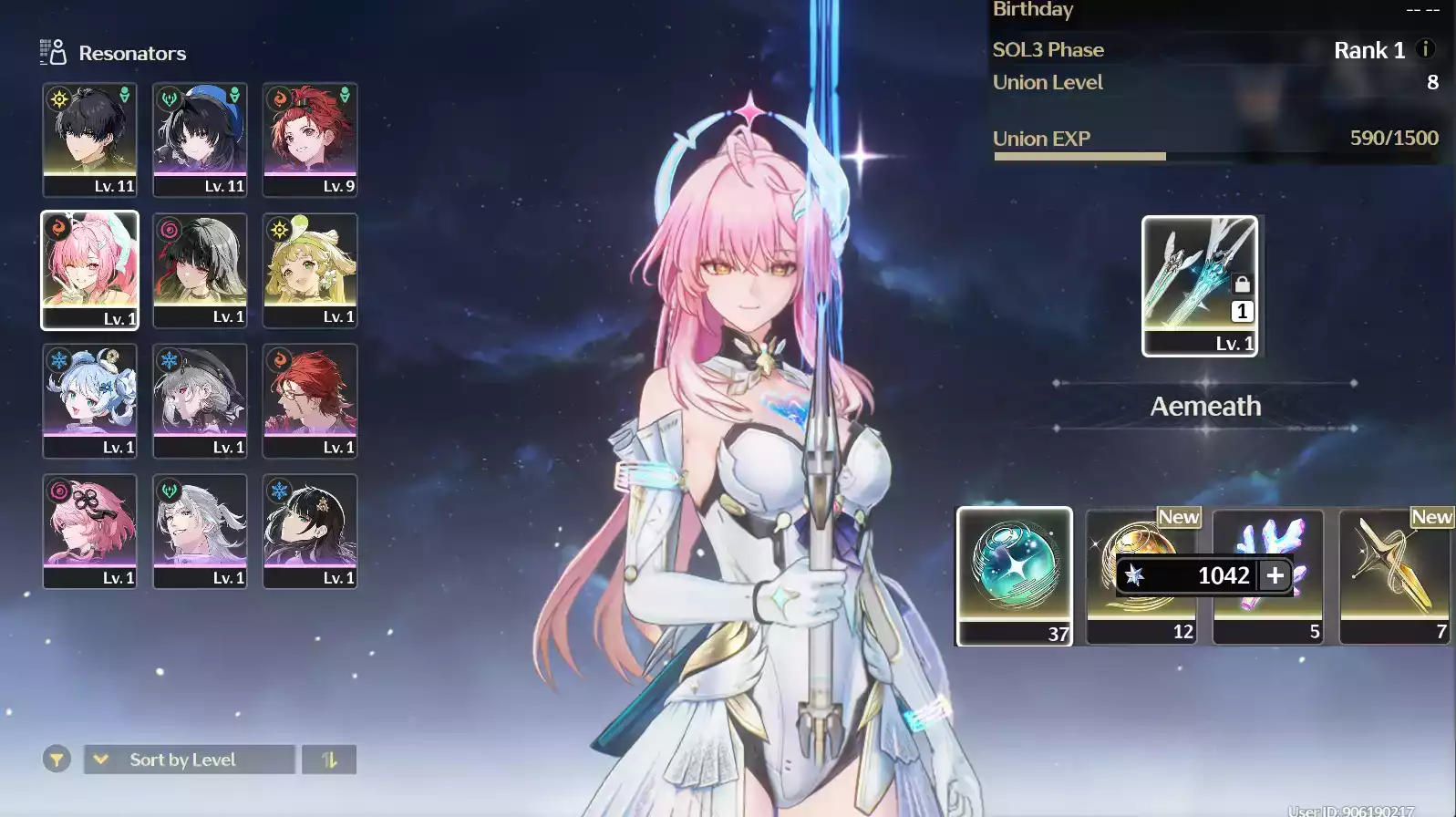 (SEA) UL8 Aemeath Trấn + Chisa + 25 vé limit + Verina