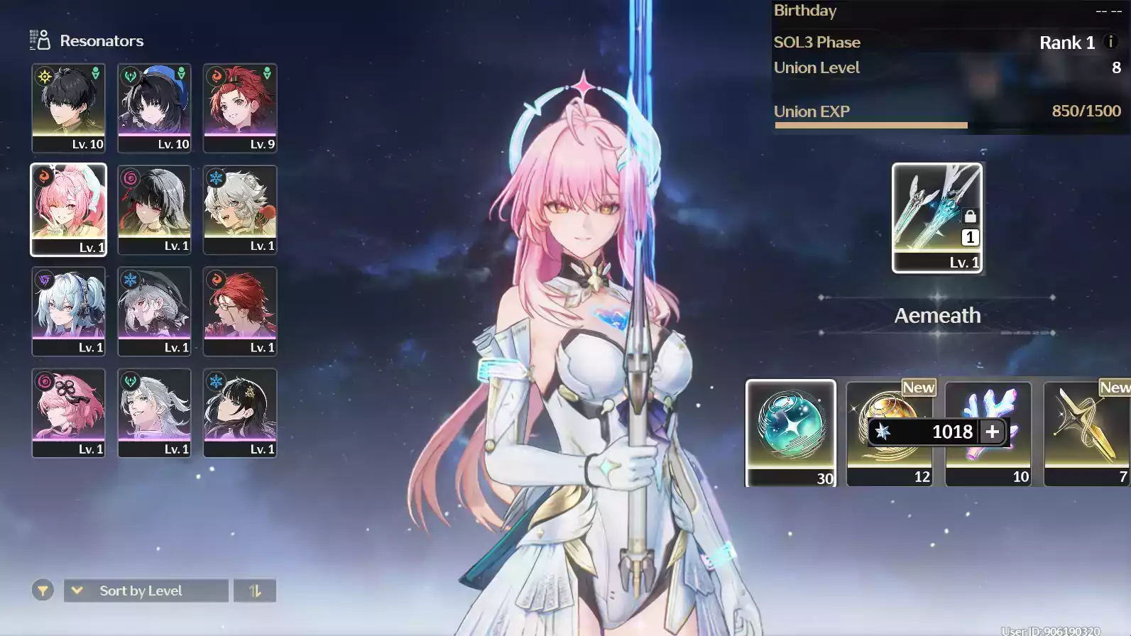 (SEA) UL8 Aemeath Trấn + Chisa + 25 vé limit