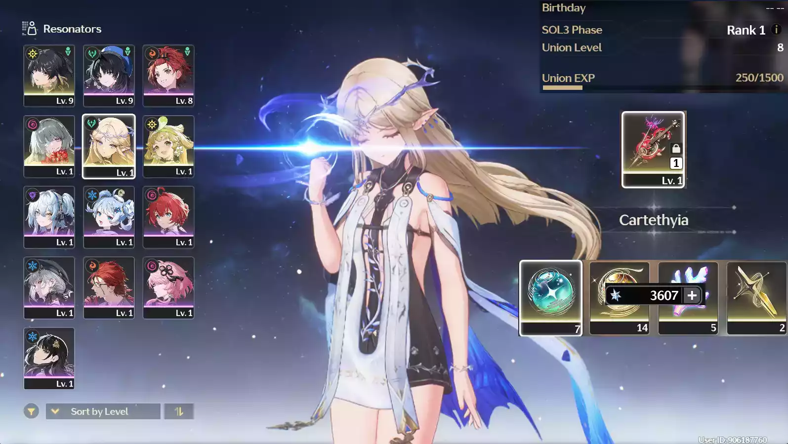 (SEA) UL8 Phrolova Trấn + Cartethyia + 36 vé limit + Verina