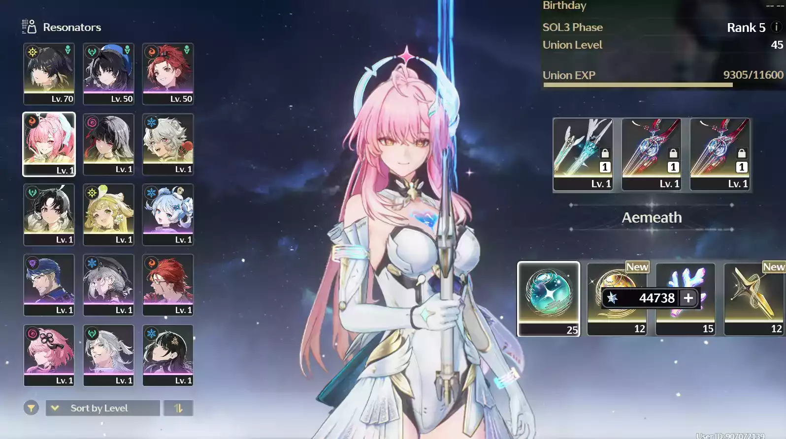 (SEA) UL45 Aemeath Trấn + Chisa Trấn + 305 vé limit + Verina