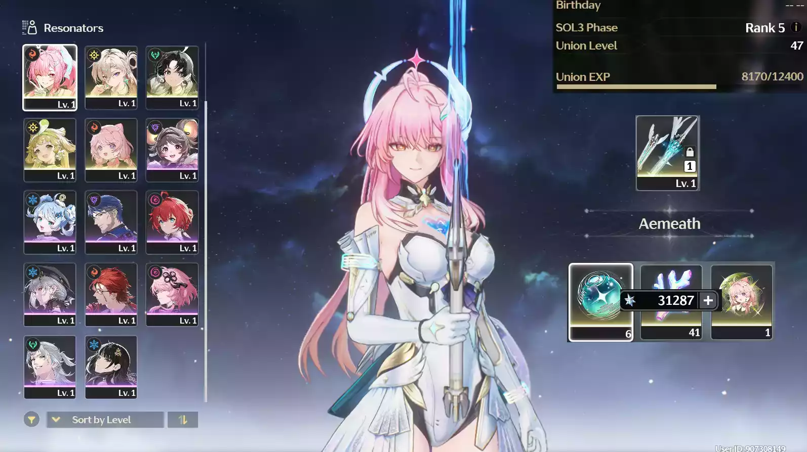 (SEA) UL45 Aemeath Trấn + Lynae + 200 vé limit + Verina + Encore