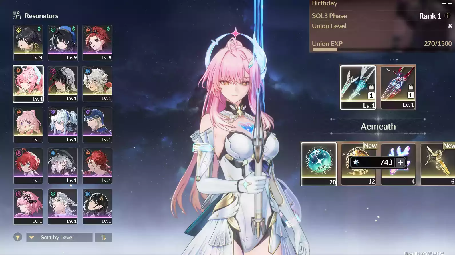 (SEA) UL8 Aemeath Trấn + Chisa Trấn + Encore + 22 vé limit