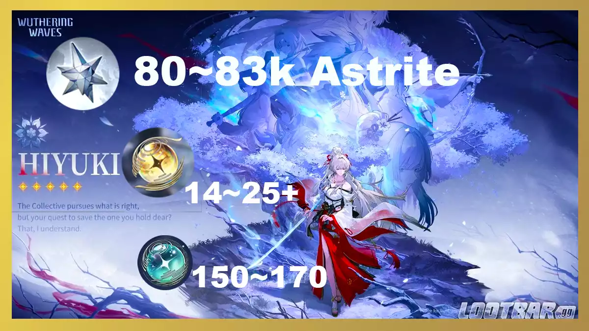 (NA) 80~83k Astrite 14+ limit ~170 rolls thường