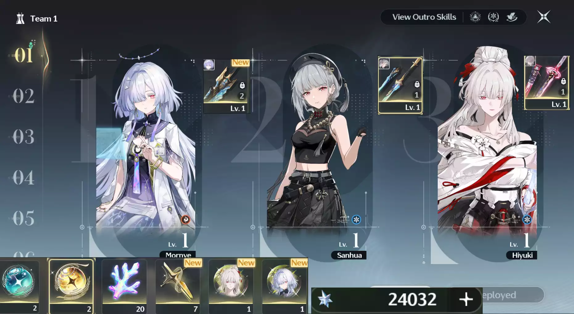 (SEA) Build team cho F2P Hiyuki S1r1 + Morney S1R2 (thường ) + Sanhua và 24k Astrite